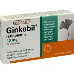 Ginkobil-ratiopharm 40 mg film bevonatú tabletták, 60 db