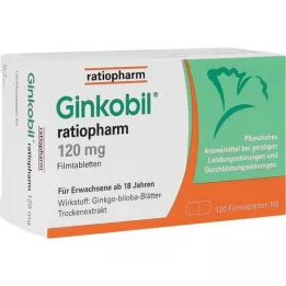 Ginkobil-ratiopharm 120 mg Film-bevonatú tabletták, 120 db