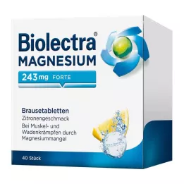 BIOLECTRA Magnézium 243 mg forte Lemon Br.-Tabl., 40 db