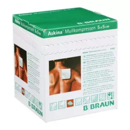 ASKINA Gézborogatás 5x5 cm steril 8 rétegű, 25X2 db