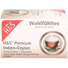 H&amp;S Black Tea Premium India Cylon szűrőzsák, 20x1,8 g