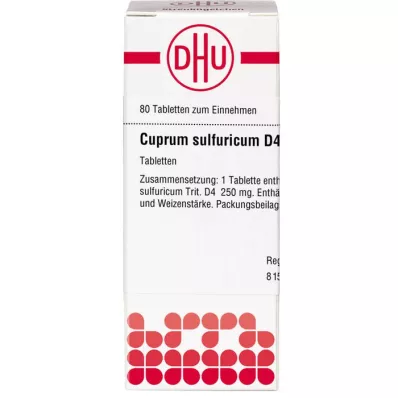 CUPRUM SULFURICUM D 4 tabletta, 80 db