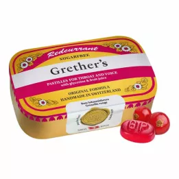 GRETHERS Piros ribizli+C-vitamin cukormentes pasztilla, 110 g