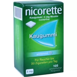 NICORETTE rágógumi 2 mg Whiteemint, 105 db