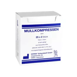 MULLKOMPRESSEN 10x10 cm steril 8-szoros BW, 25X2 db