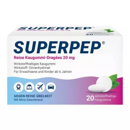 SUPERPEP Utazási rágógumi drazsé 20 mg, 20 db