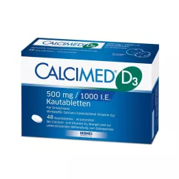 CALCIMED D3 500 mg/1000 I.E. rágótabletta, 48 db