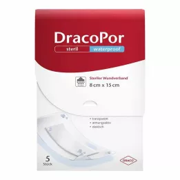 DRACOPOR vízálló sebkötöző 8x15 cm steril, 5 db