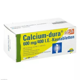 CALCIUM DURA Vit D3 600 mg/400 I.E. rágótabletta, 120 db