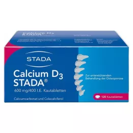 CALCIUM D3 STADA 600 mg/400 I.E. rágótabletta, 120 db