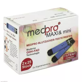 MEDPRO Maxi &amp; mini vércukor tesztcsíkok, 2X25 db