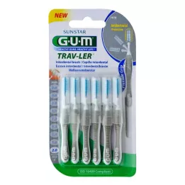GUM TRAV-LER 2,0 mm-es gyertyaszürke interdentális + 6 kupak, 6 db