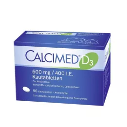 CALCIMED D3 600 mg/400 I.E. rágótabletta, 96 db