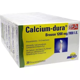 CALCIUM DURA Vit D3 pezsgő 1200 mg/800 I.E., 120 db