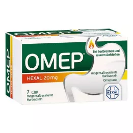 OMEP HEXAL 20 mg gyomornedv-ellenálló kemény kapszula, 7 db