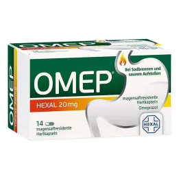 OMEP HEXAL 20 mg gyomornedv-ellenálló kemény kapszula, 14 db
