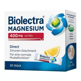 BIOLECTRA Magnézium 400 mg ultra Direct Lemon, 20 db