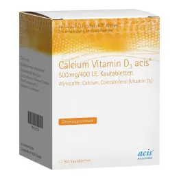 CALCIUM VITAMIN D3 acis 500 mg/400 I.E. rágótabletta, 100 db