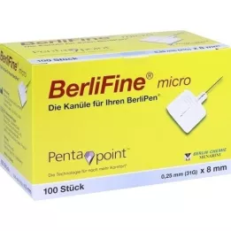 BERLIFINE MICRO CANLULA 0,25x8 mm, 100 db