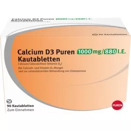 CALCIUM D3 Puren 1000 mg/880 NE rágótabletta, 90 db