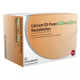 CALCIUM D3 Puren 1000 mg/880 I.E. rágótabletta, 90 db