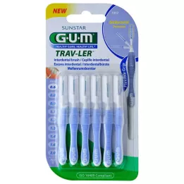 GUM TRAV-LER 0,6 mm-es gyertya világoskék interdentális kefe, 6 db