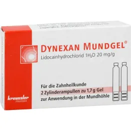 Dynexan szájzselé hengeres ampullák, 2x1,7 g