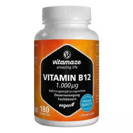 Vitamaze B12-vitamin 1000 μg nagy adagoló vegán tabletta, 180 db