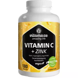 VITAMIN C 1000 mg nagyon dózis+cink vegán tabletták, 180 db