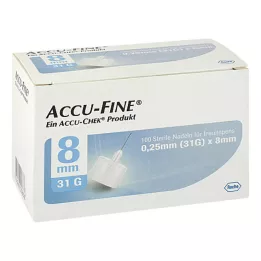 ACCU FINE steril tűk inzulin tollhoz 8 mm 31 G, 100 db