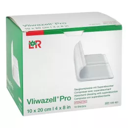 VLIWAZELL Pro szuperabszorbens borogatás steril 10x20 cm, 10 db