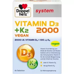DOPPELHERZ D3 -vitamin 2000+K2 rendszertabletták, 60 db