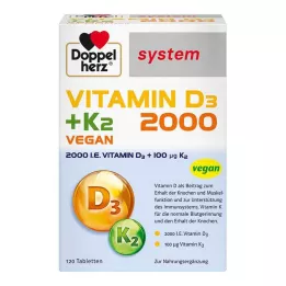 DOPPELHERZ D3-vitamin 2000+K2 rendszerű tabletta, 120 db