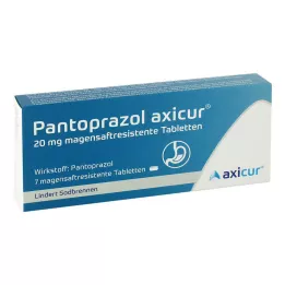 PANTOPRAZOL axicur 20 mg gyomornedv-ellenálló tabletta, 7 db