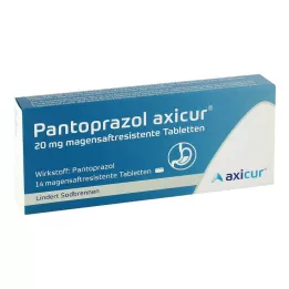PANTOPRAZOL axicur 20 mg gyomornedv-ellenálló tabletta, 14 db