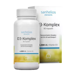 SANHELIOS D3-vitamin Napvitamin Komplex K2-vel, 80 db