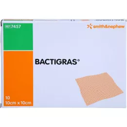 BACTIGRAS antiszeptikus paraffin géz 10x10 cm, 10 db