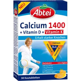 ABTEI Kalcium 1400+D3-vitamin+K rágótabletta, 30 db