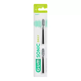 GUM SONIC DAILY Csere kefe fejek fekete, 2 db