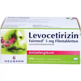 LEVOCETIRIZIN Fairded 5 mg -os film -bevonatú tabletták, 100 db