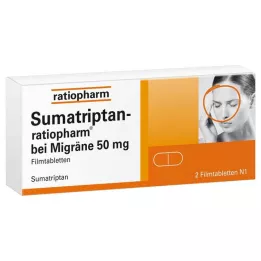 SUMATRIPTAN-ratiopharm migrénre 50 mg filmtabletta, 2 db