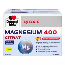 DOPPELHERZ Magnézium 400 Citrát rendszer Granulátum, 60 db