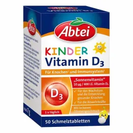 Abbey gyermek D3-vitamin olvasztó tabletta, 50 db