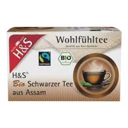 H&amp;S Organic fekete tea Assam Filter Bagsból, 20X1,80 g