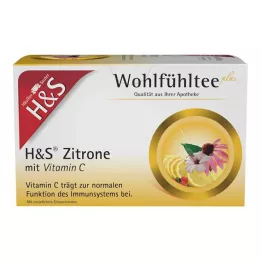 H&amp;S Citrom C-vitaminnal szűrőzsákok, 20X2,5 g