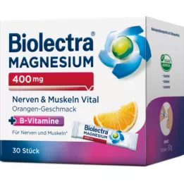 BIOLECTRA Magnézium 400 mg ideg &amp; izmok létfontosságú, 30x1,9 g
