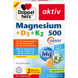 DOPPELHERZ Magnézium 500+D3+K2 Depot tabletta, 60 db