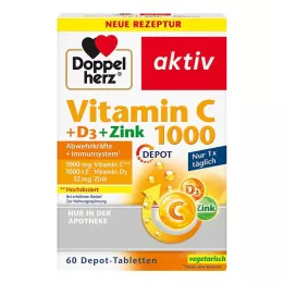 DOPPELHERZ C-vitamin 1000+D3+Cink Depot tabletta, 60 db