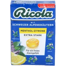 RICOLA o.Z.Box mentolos citrom extra erős cukorka, 50 g