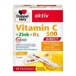 DOPPELHERZ C-vitamin 500+Cink+D3 Depot DIRECT Pel., 40 db